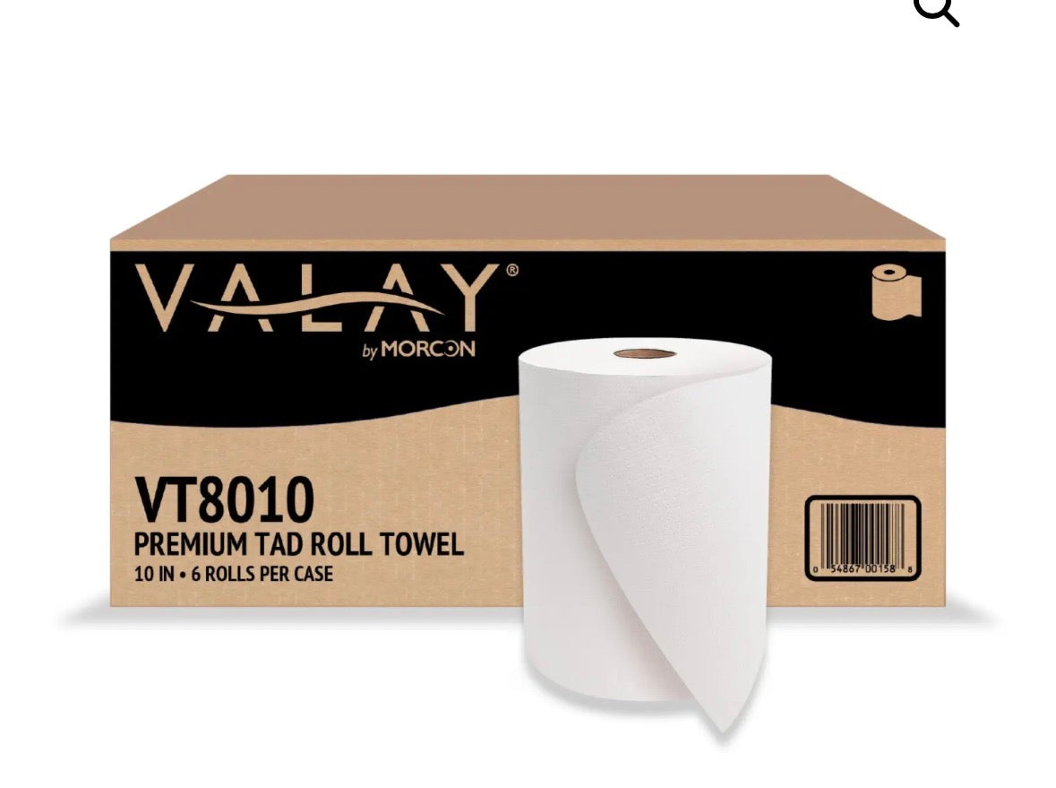 Morecon VT81” Hand roll 10" premium paper - 6 rolls per case