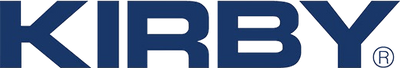 Kirby logo in blue on a white background
