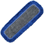Fringed microfiber flat mop replacement pad