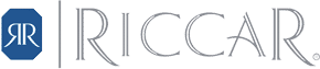 Riccar logo in white text on a blue background